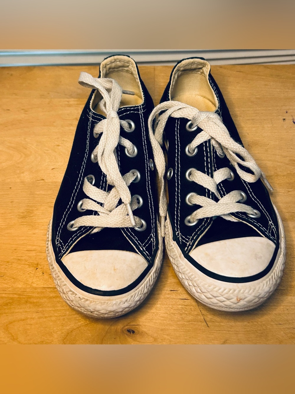 Black Canvas Low Top Converse All Star Shoes Boy Girl Youth 11
